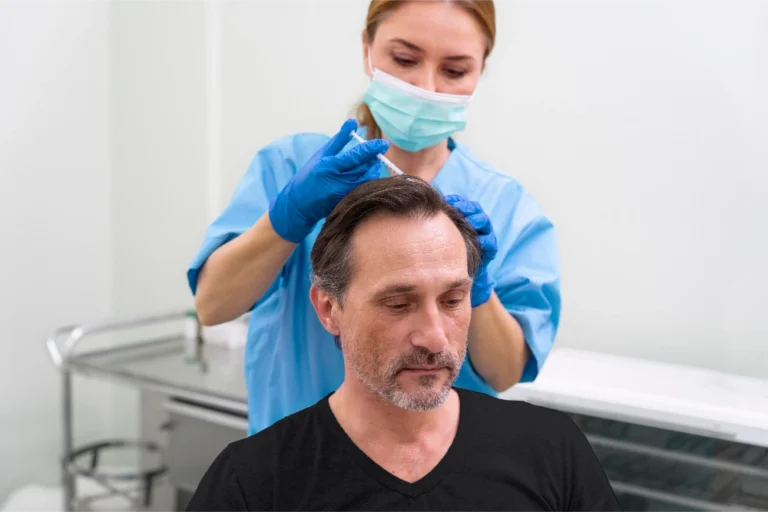 adult male getting hair loss treatment 1