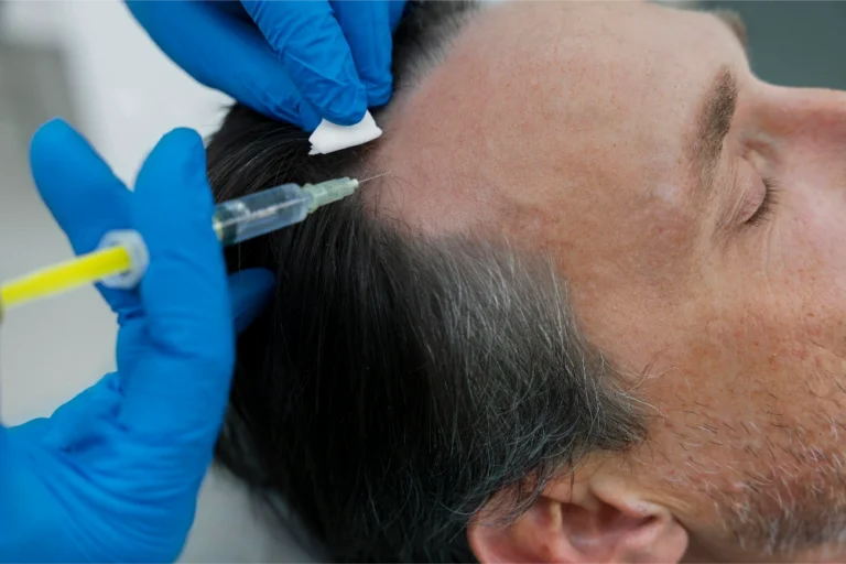 man getting hair loss treatment 1